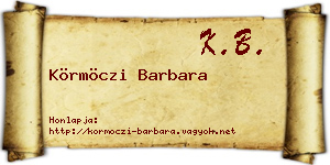 Körmöczi Barbara névjegykártya