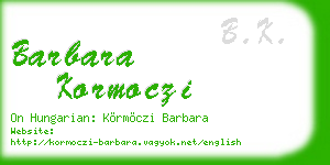 barbara kormoczi business card
